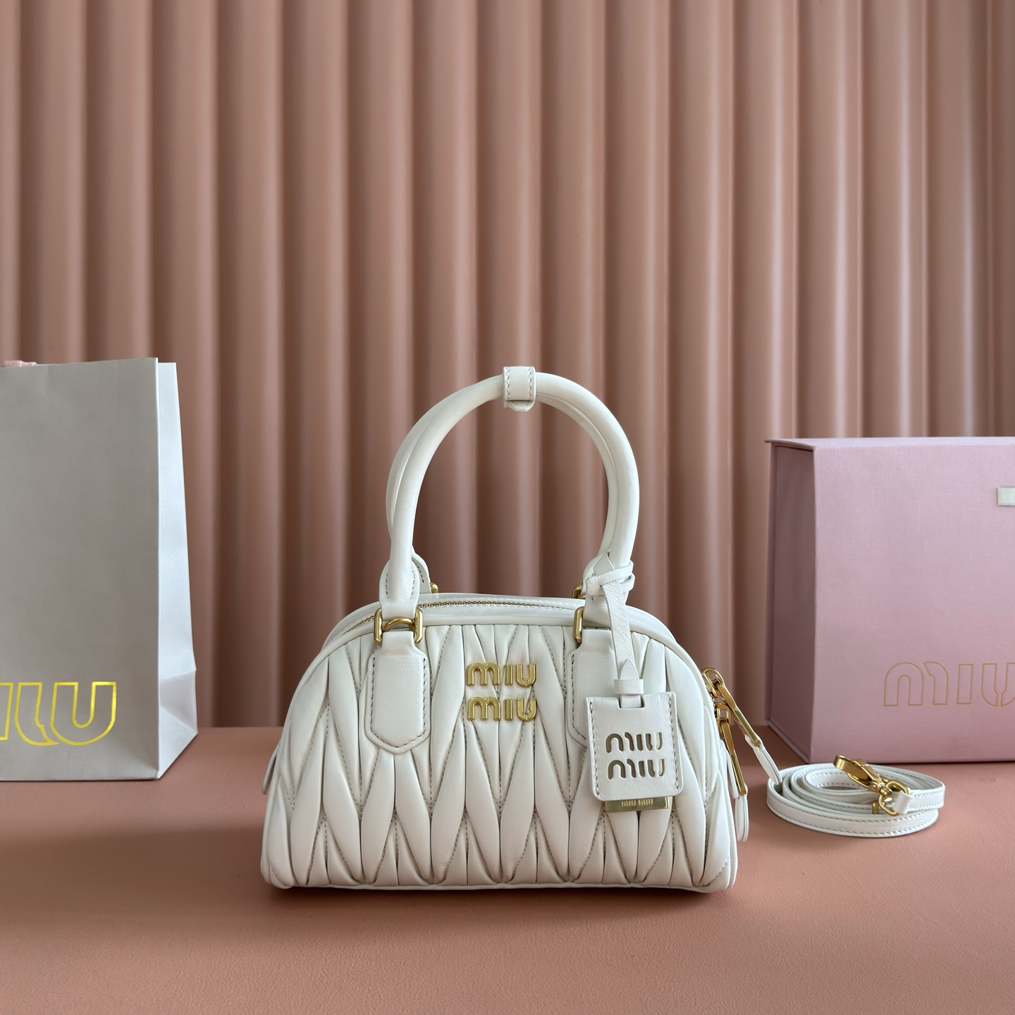 Bolso de mano/bandolera Miu Miu Arcadie blanco