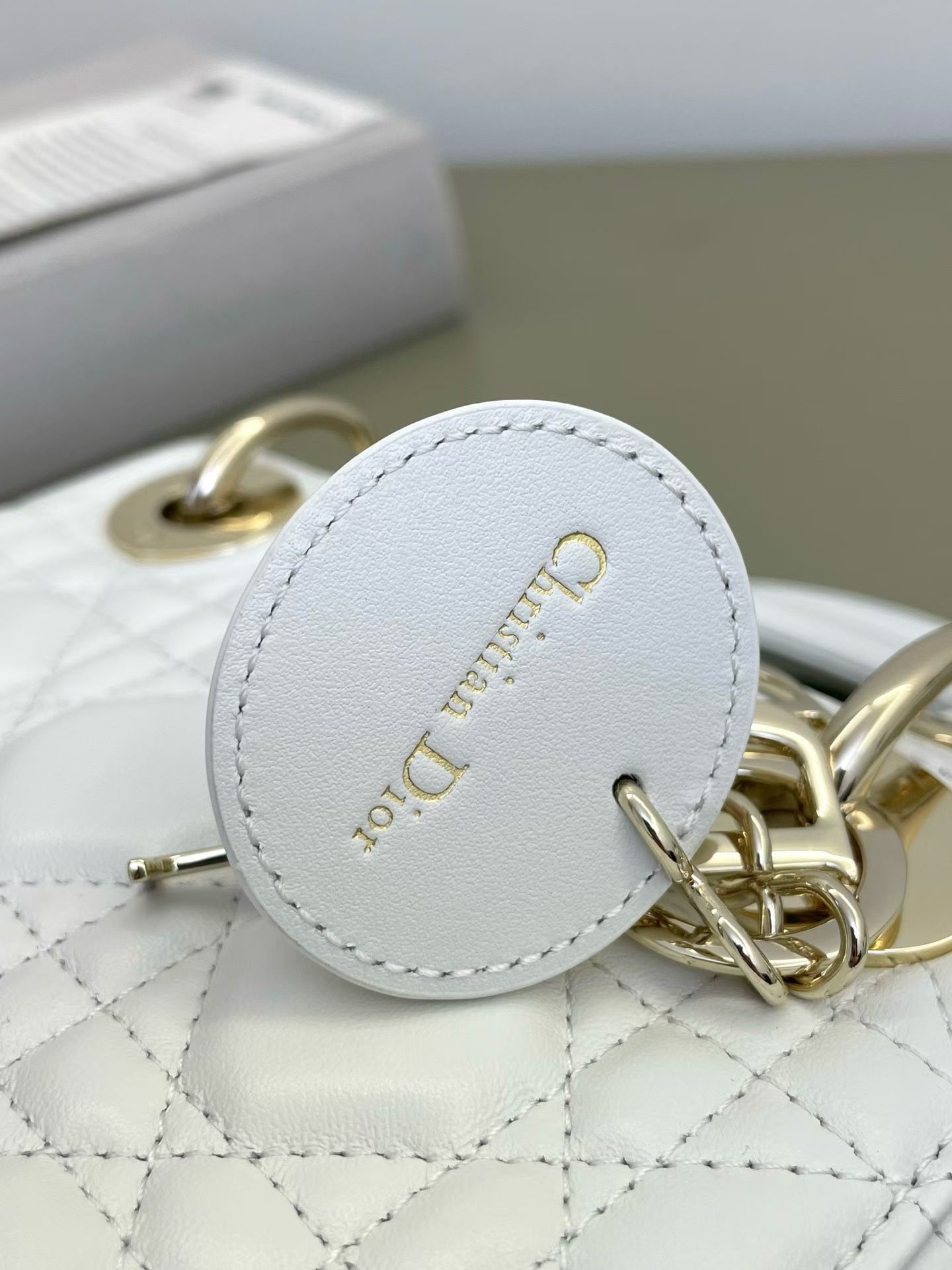 Mini bolso Lady Dior blanco - Image 4