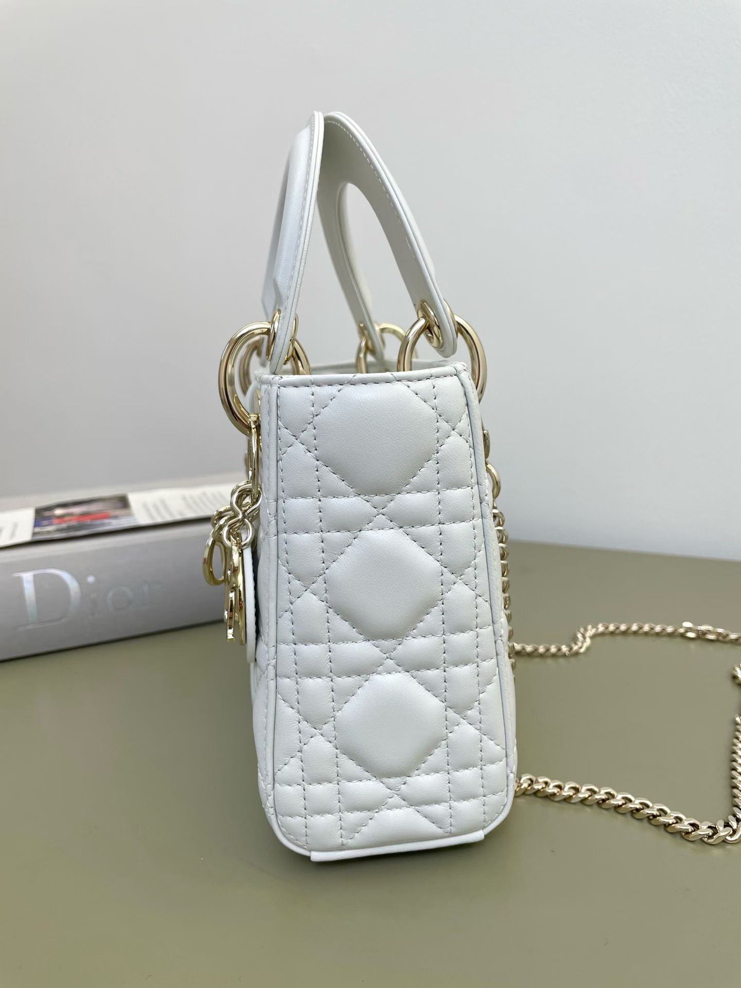 Mini bolso Lady Dior blanco - Image 8
