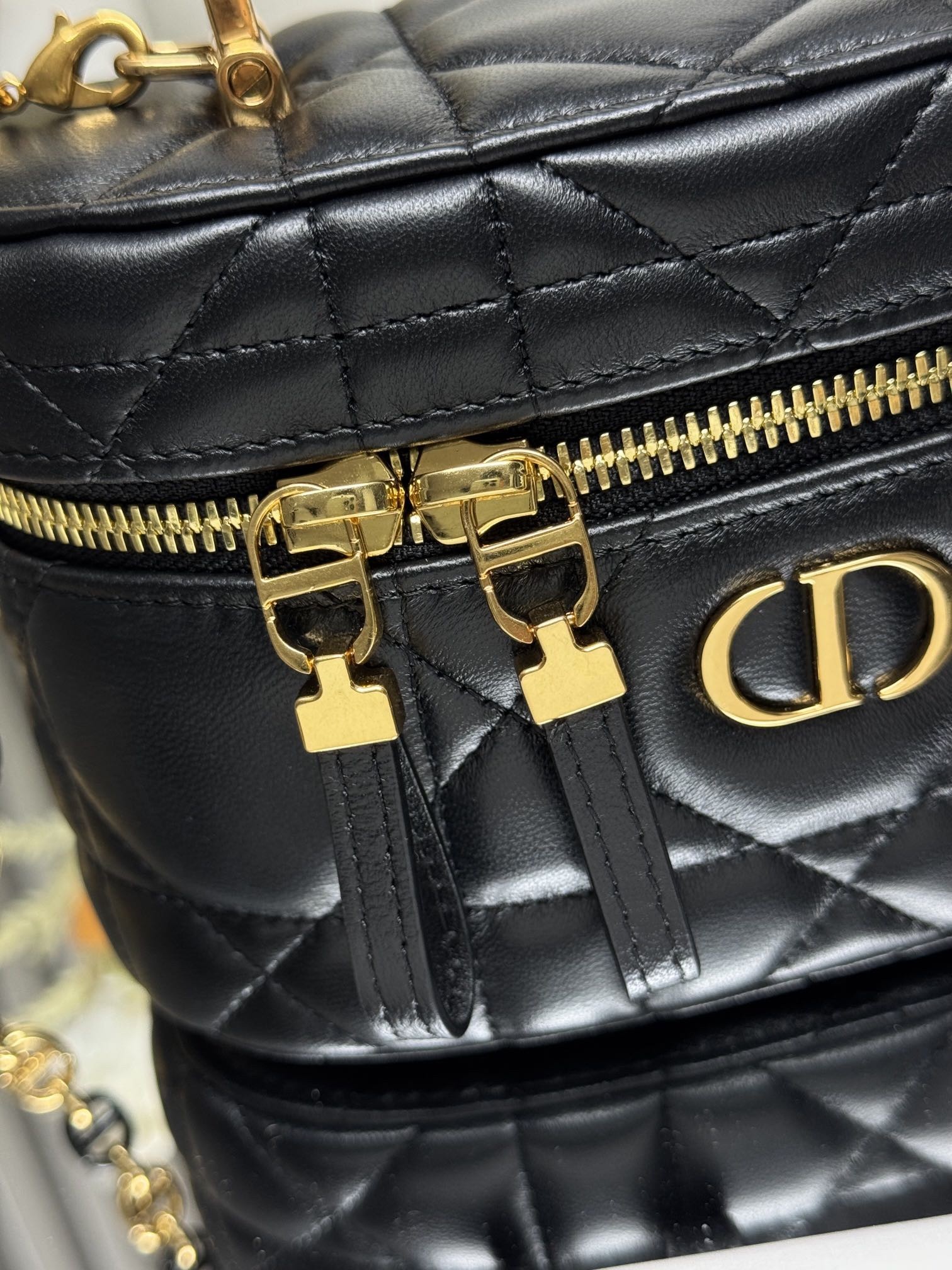 Estuche Lady Dior Vanity Mini en piel de cordero Cannage negro - Image 6