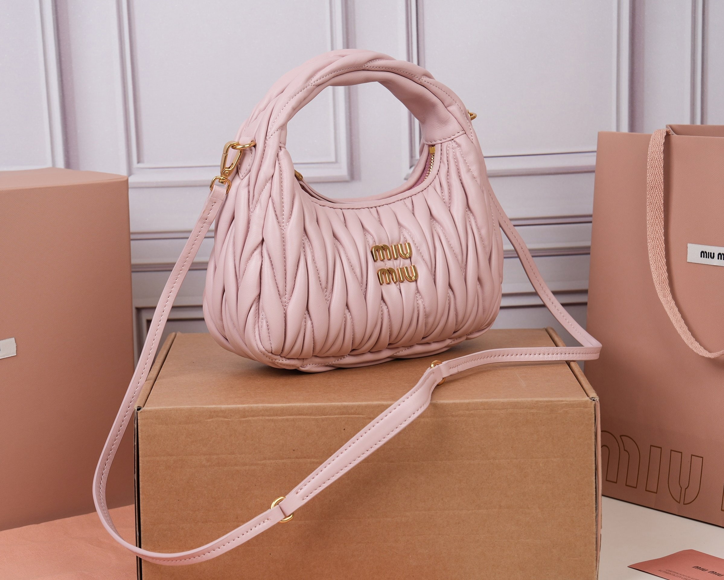 Bolso hobo Wander de napa Matelassé - Image 4