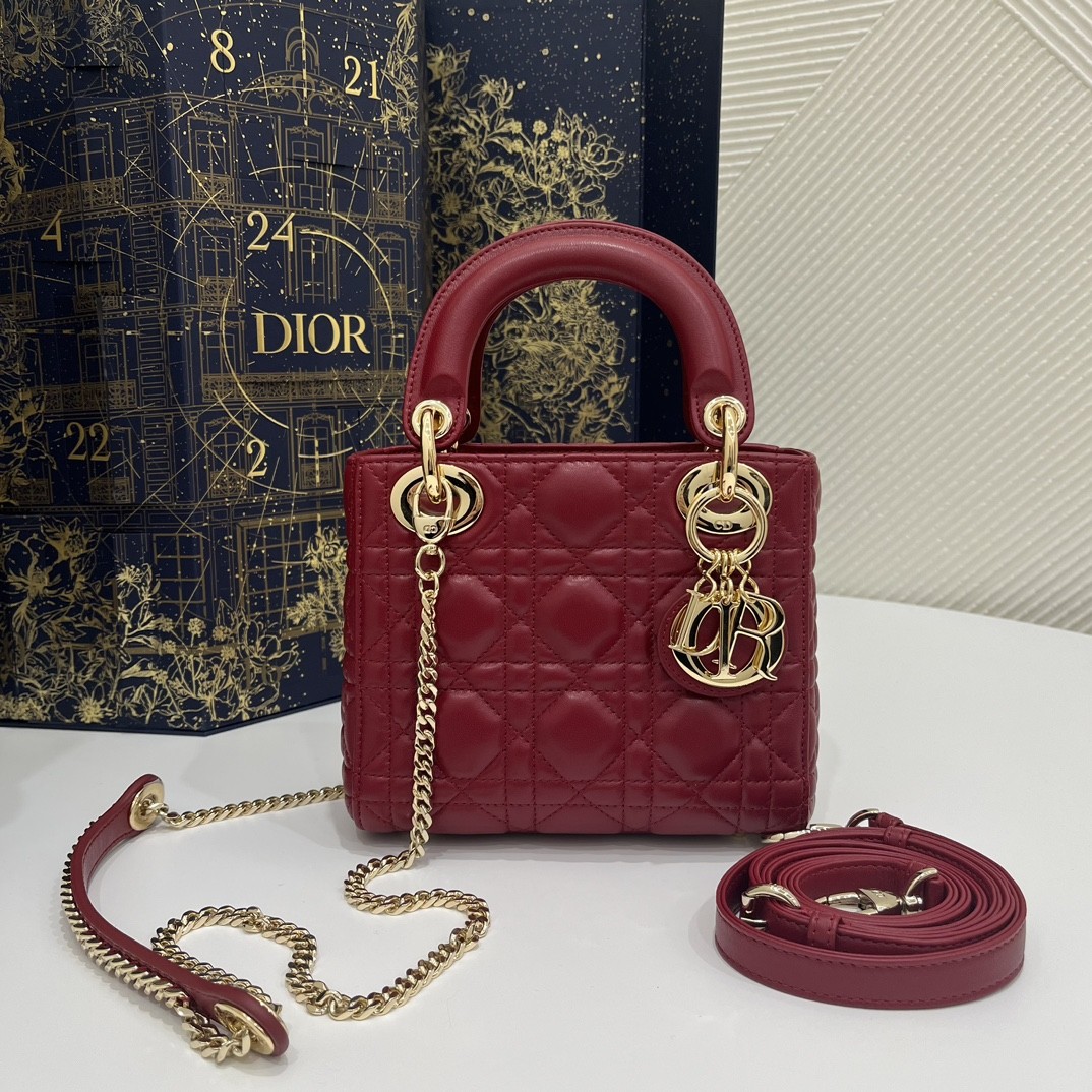 Bolso Lady Dior Mini red 1 Bolso Lady Dior Mini red