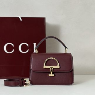 Bolso de mano bandolera pequeño Gucci Siena color burdeos