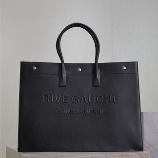 bolsos de lujo Tote Saint Laurent Rive Gauche de Cuero Negro