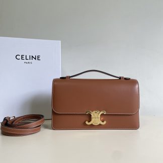 Bolso de lujo Celine Triomphe Folio marrón
