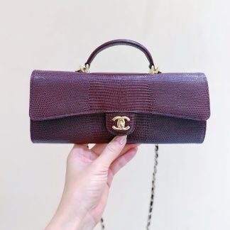 Baguette larga con asa y estampado de lagarto Chane 1 26A