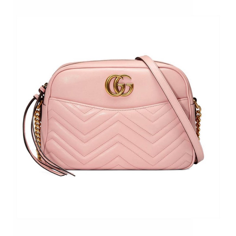 Bolso Gucci GG Marmont Cámara Rosa Pastel Cadena Dorada