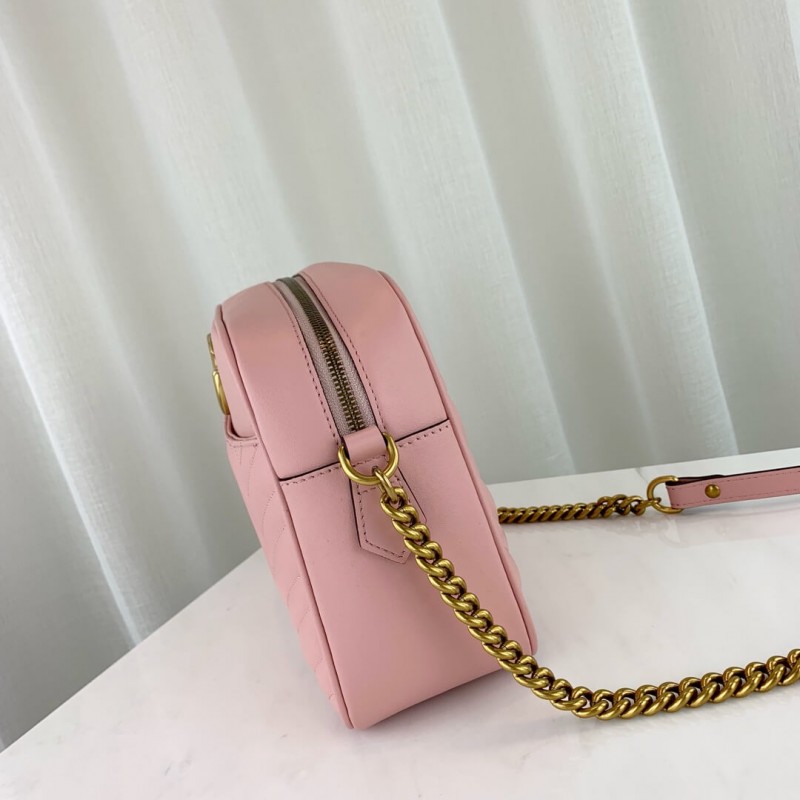 Bolso Gucci GG Marmont Cámara Rosa Pastel Cadena Dorada - Image 4