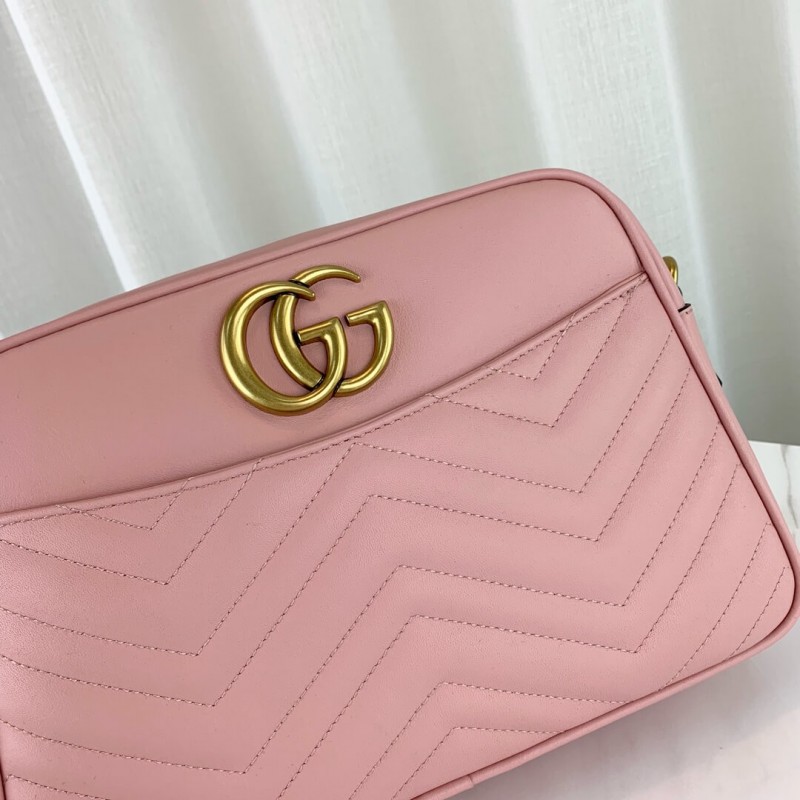 Bolso Gucci GG Marmont Cámara Rosa Pastel Cadena Dorada - Image 6