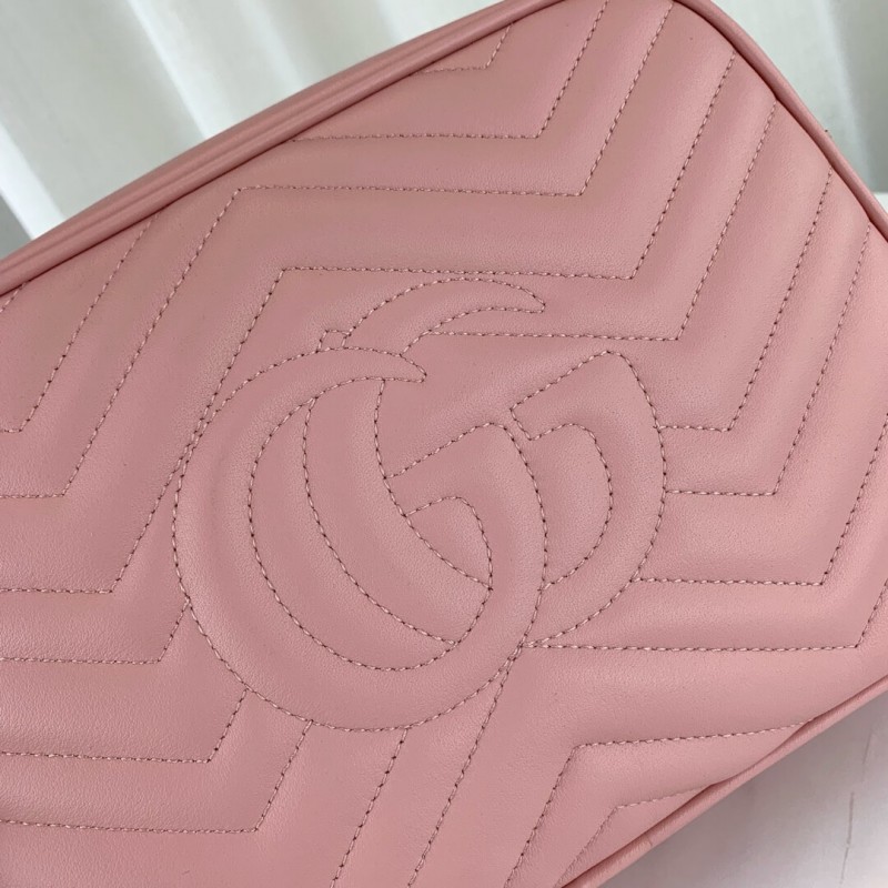 Bolso Gucci GG Marmont Cámara Rosa Pastel Cadena Dorada - Image 9