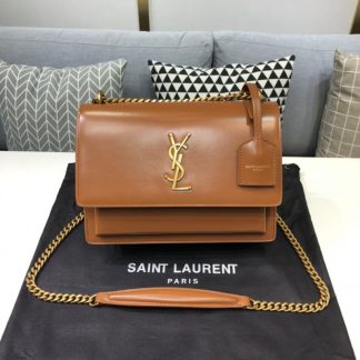 Bolso Saint Laurent Sunset Medium Marrón Caramelo