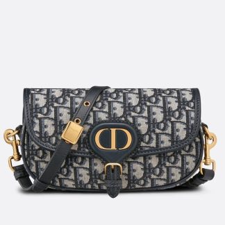 bolsos de lujo Dior Bobby East-West Bag In Blue Dior Oblique Jacquard