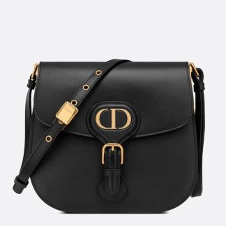 bolsos de lujo Dior Bobby Frame Bag In Black Box Calfskin