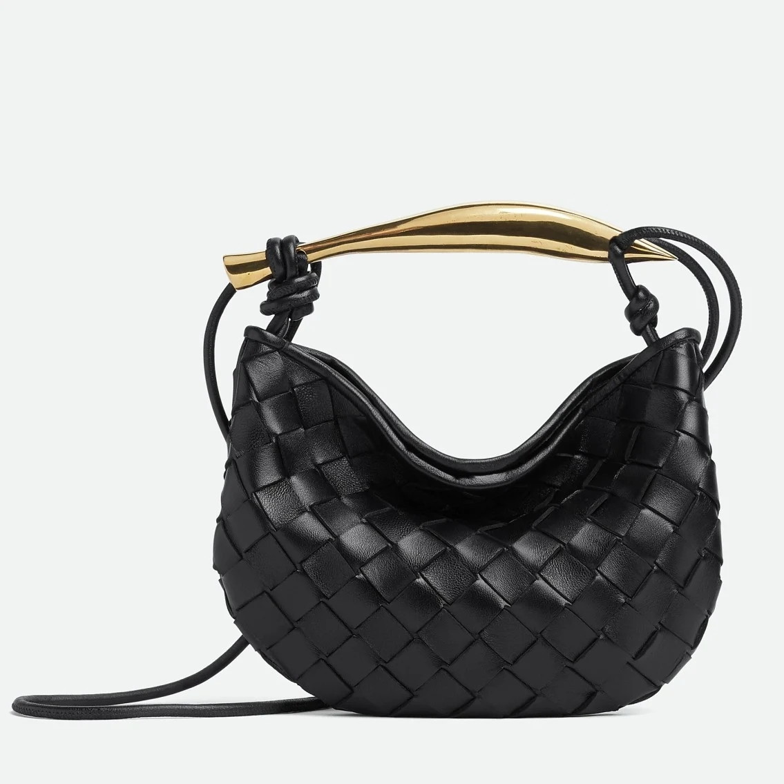 bolsos de lujo mano Bottega Veneta Sardine Mini Bag In Black Intrecciato Lambskin 1 bolsos de lujo mano Bottega Veneta Sardine Mini Bag In Black Intrecciato Lambskin