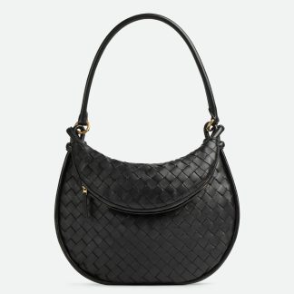 bolsos de lujo mujer Bottega Veneta Gemelli Medium Bag in Black Intrecciato Lambskin