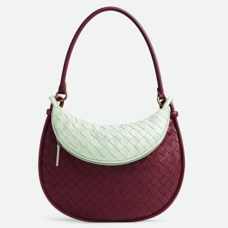 bolsos de lujo mujer Bottega Veneta Gemelli Medium Bag in Barolo/Glacier Intrecciato Lambskin