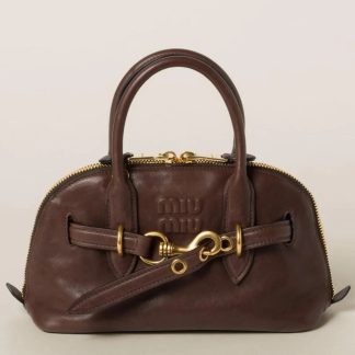 bolsos de lujo Miu Miu Aventure Small Top-handle Bag in Briarwood Nappa Leather