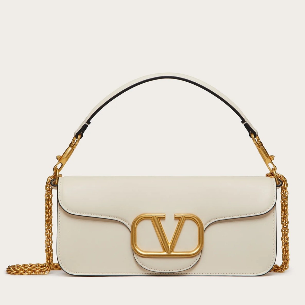 bolsos de lujo mujer Valentino Loco Large Shoulder Bag In White Calfskin 1 bolsos de lujo mujer Valentino Loco Large Shoulder Bag In White Calfskin