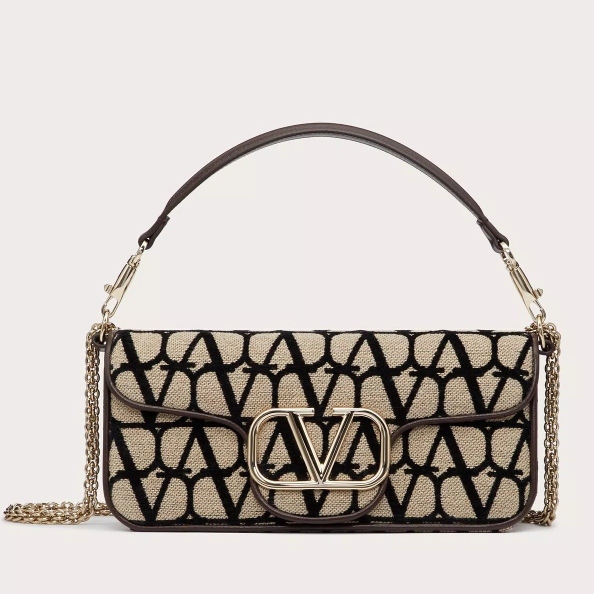 bolsos de lujo mujer Valentino Large Loco Shoulder Bag in Black Toile Iconographe 1 bolsos de lujo mujer Valentino Large Loco Shoulder Bag in Black Toile Iconographe