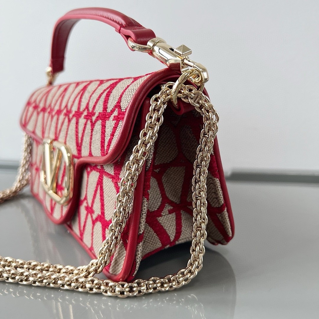 bolsos de lujo mujer Valentino Large Loco Shoulder Bag in Red Toile Iconographe 2 bolsos de lujo mujer Valentino Large Loco Shoulder Bag in Red Toile Iconographe - Image 2