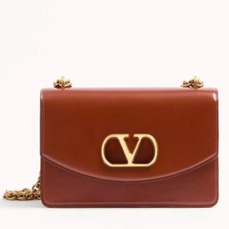 bolsos de lujo mujer Valentino Garavani Vain Shoulder Bag in Caramel Calfskin