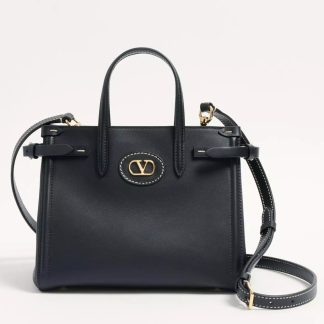 bolsos de lujo mujer Valentino Antibes Small Shopping Bag in Black Leather